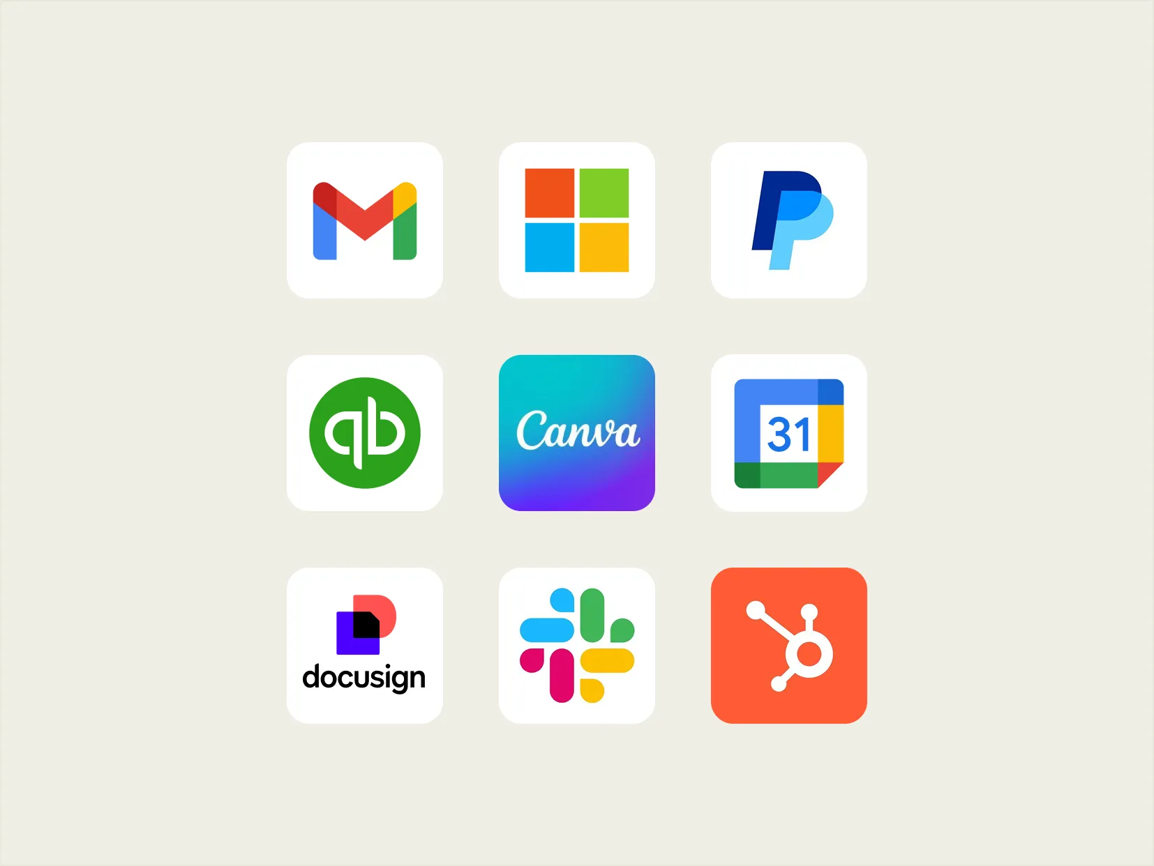 Integrazioni: Gmail, Microsoft 365, PayPal, QuickBooks, Canva, Google Calendar, Docusign, Slack, HubSpot