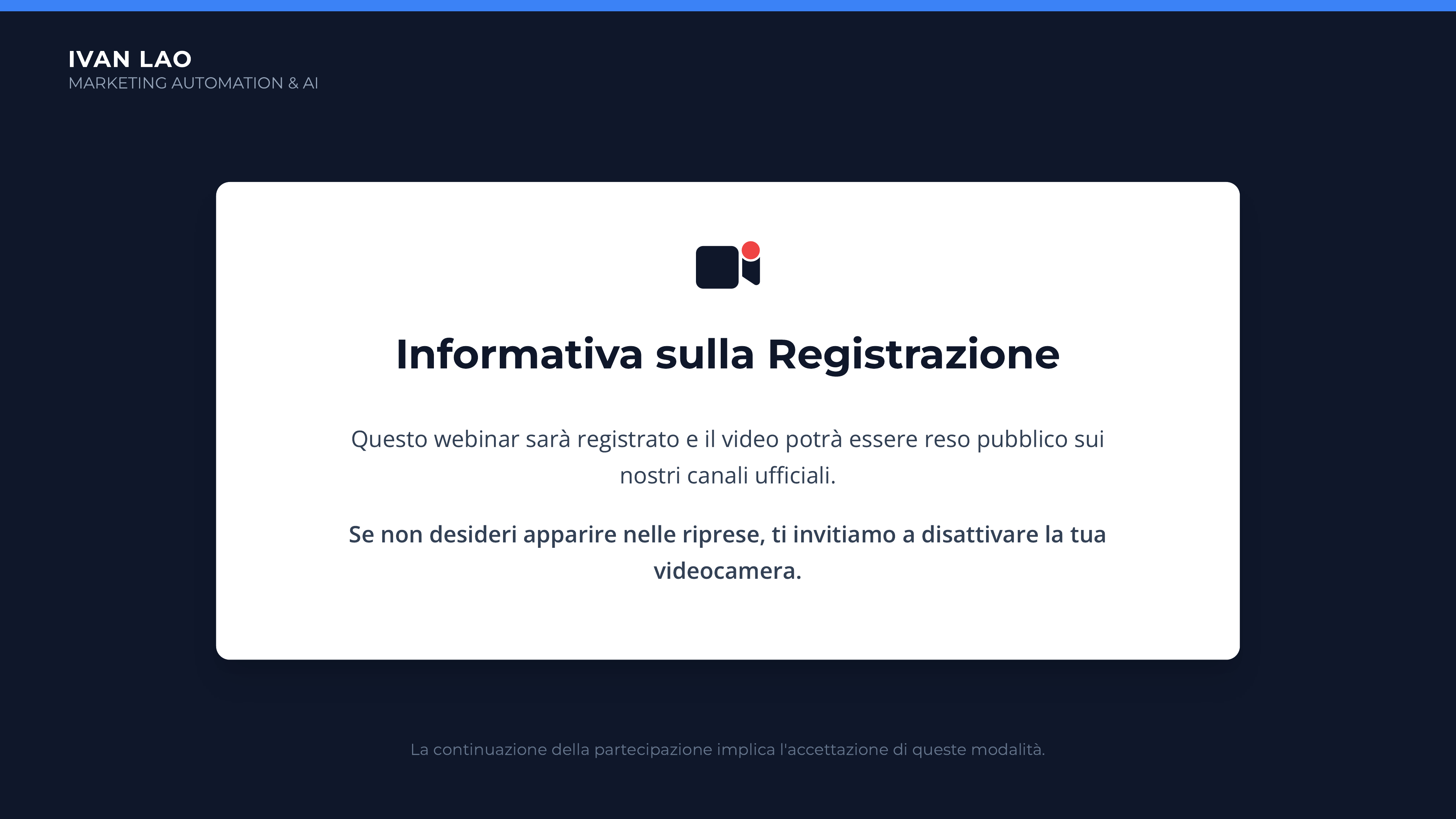 Informativa sulla Registrazione